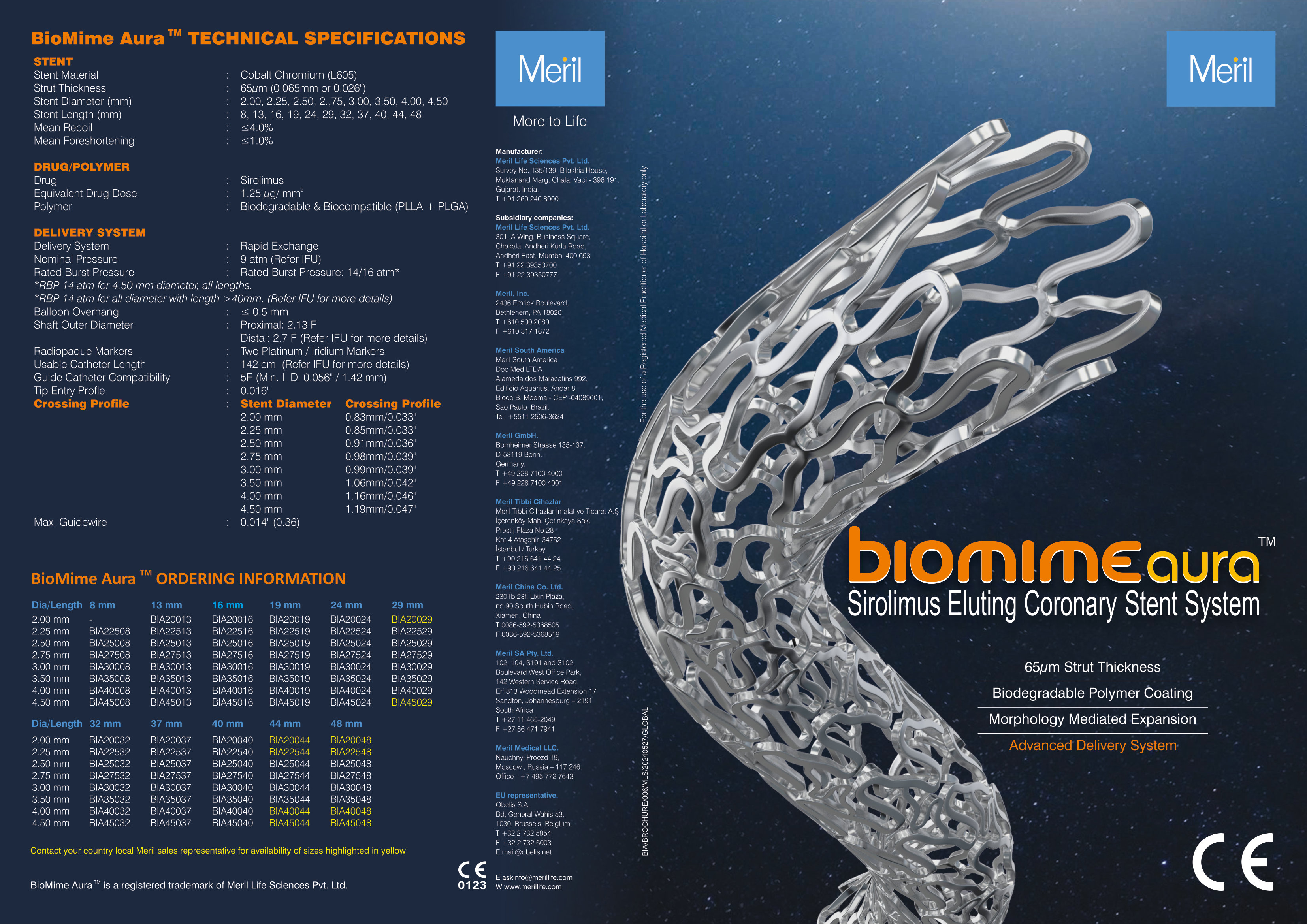 BioMime Aura Sirolimus Eluting Coronary Stent System