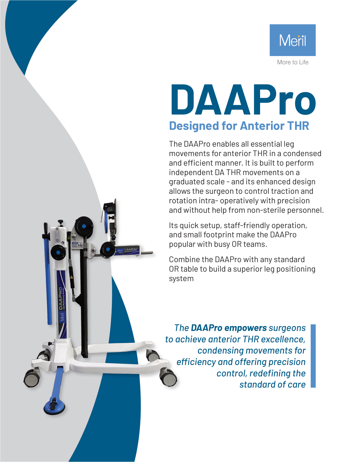 DAAPro Direct Anterior THR Leg Positioning System